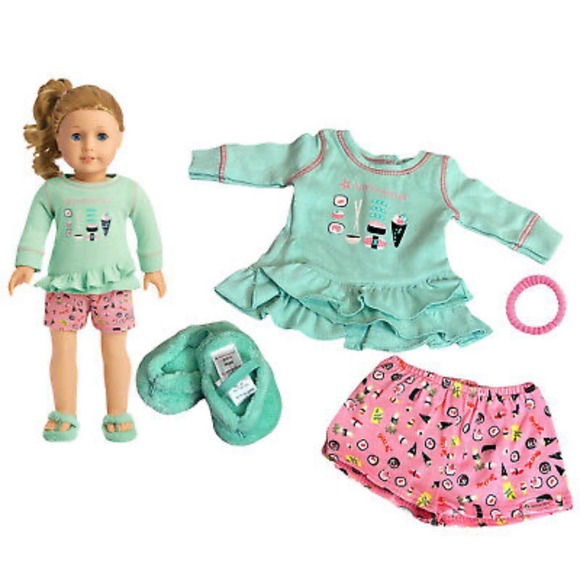 NEW American Girl Doll THATS HOW WE ROLL Japanese Sushi Themed PAJAMAS OUFIT Set